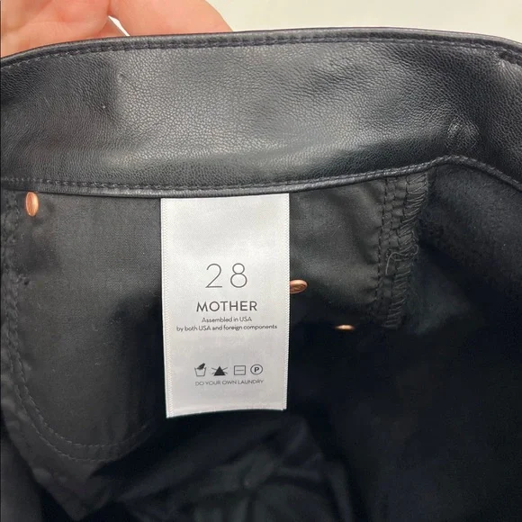 MOTHER Black Straight Leg Jeans